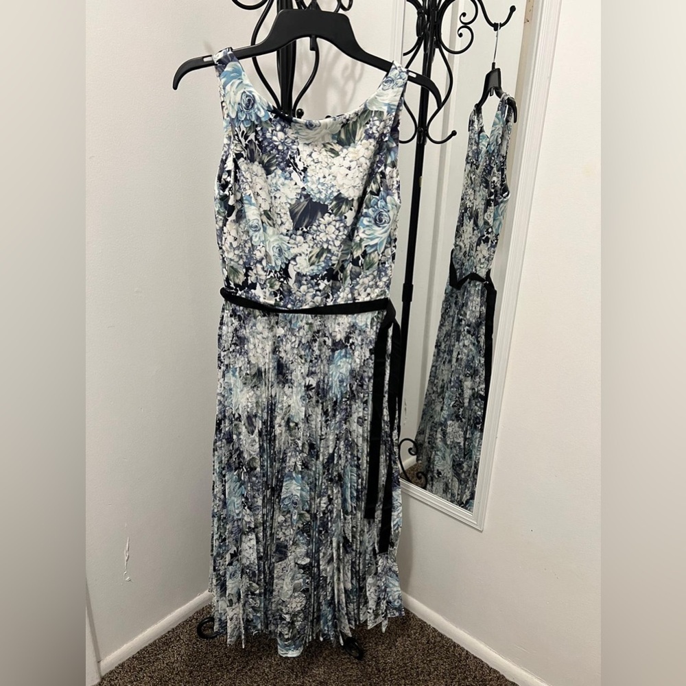 Danny & Nicole Blue Black Sleeveless Sundress